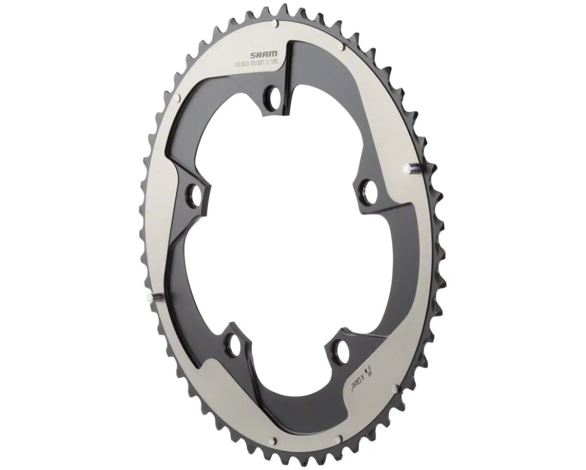 SRAM Red 22 YAW Chainring (Grey) (2 x 11 Speed) (130mm BCD) (Outer) (53T)