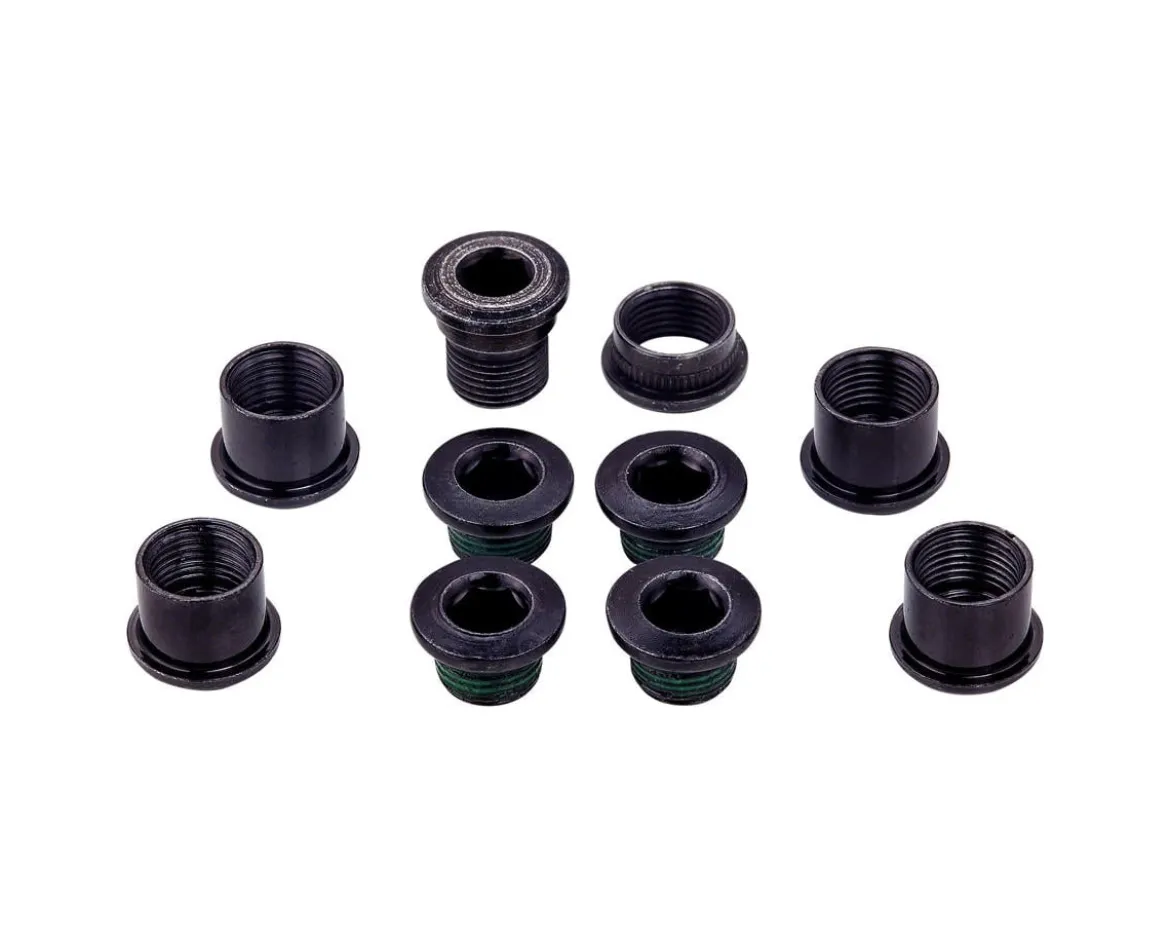SRAM Red Quarq Five Arm Chainring Hidden Dual-Hex Bolt Kit (Black) (Steel) (5-Pack)