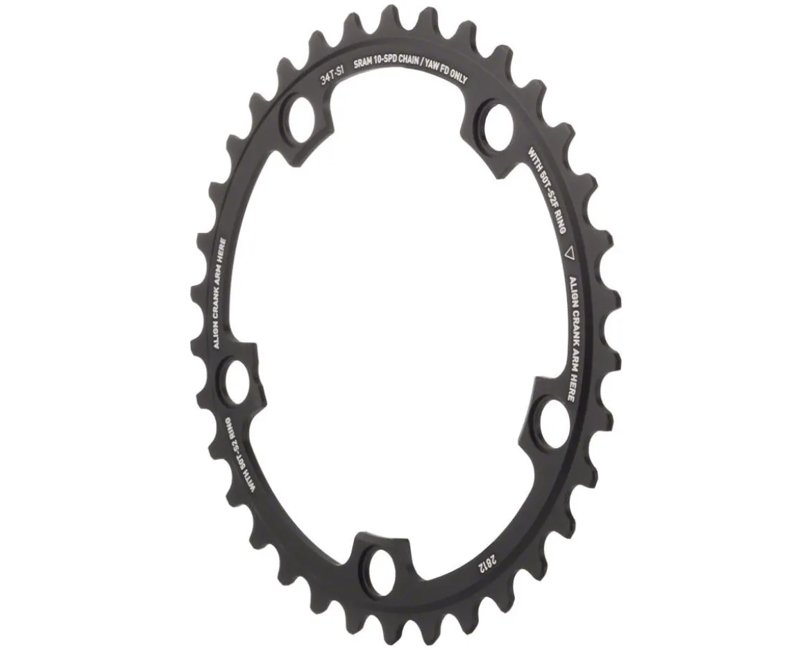 SRAM Red Yaw Chainring (Black) (2 x 10 Speed) (110mm BCD) (Inner) (34T)
