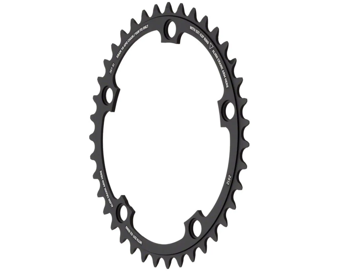 SRAM Red Yaw Hidden Bolt Chainring (Black) (2 x 10 Speed) (Inner) (39T) (130mm BCD)