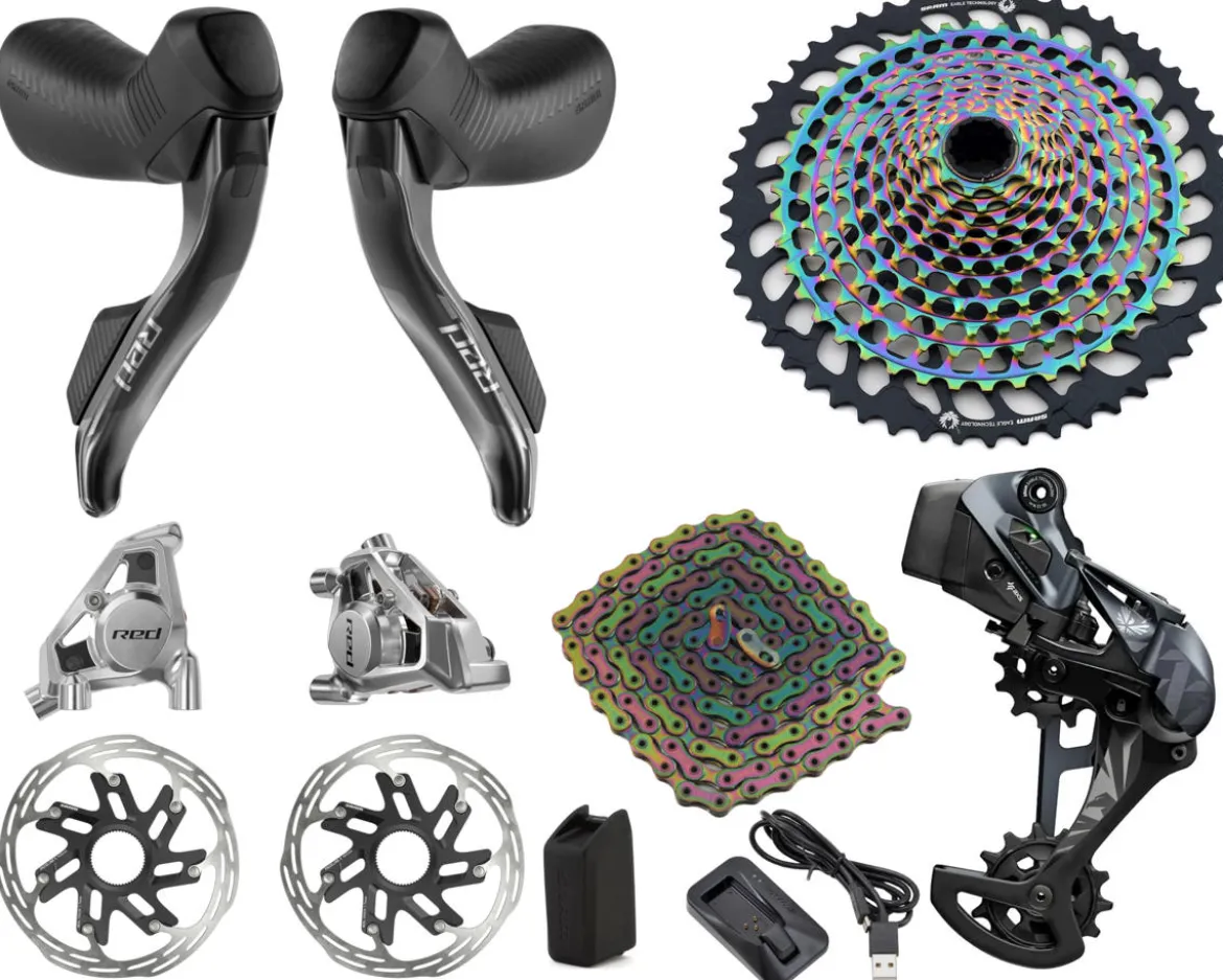SRAM RED/XX1 AXS Mullet Gravel Groupset (Rainbow) (1 x 12 Speed) (10-52T) (E1)