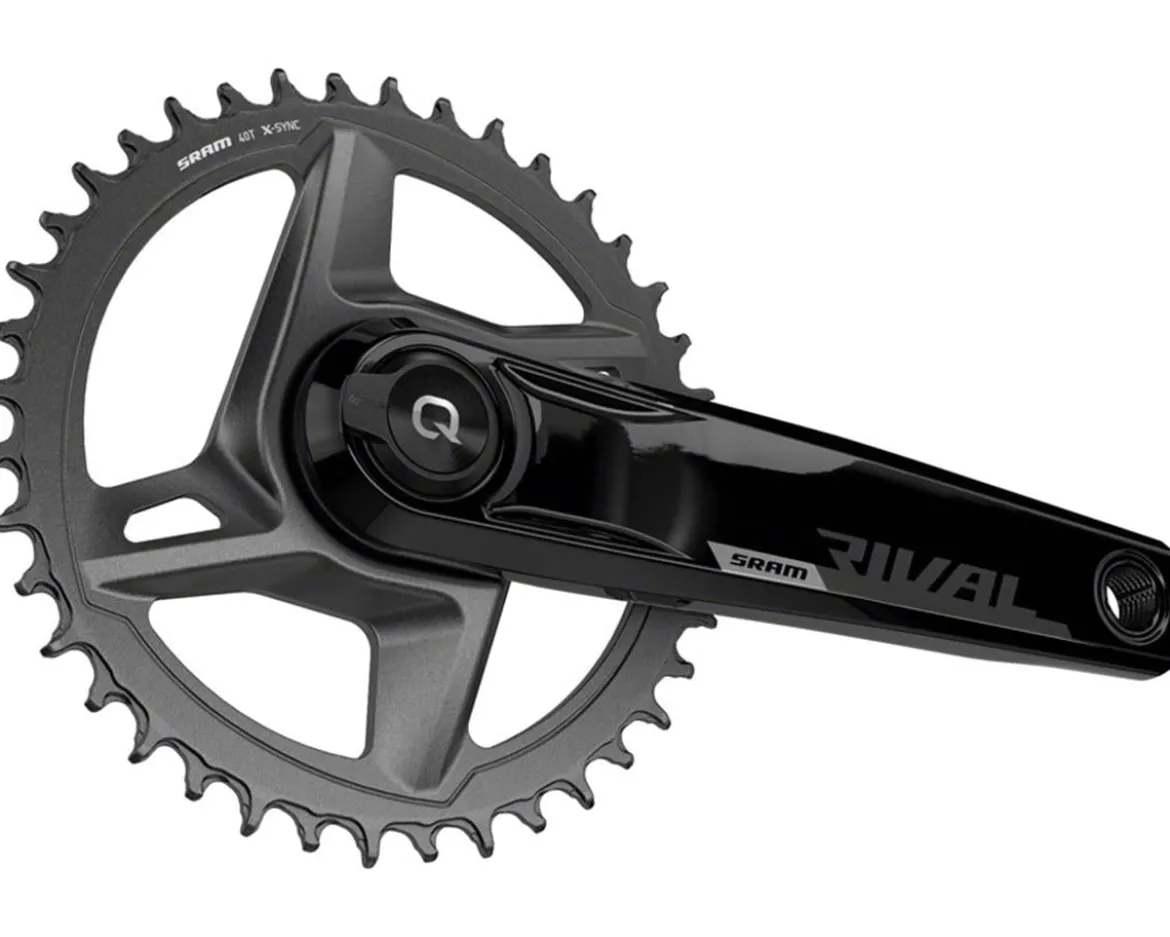 SRAM Rival 1 AXS Wide Power Meter Crankset (Black) (1 x 12 Speed) (DUB Spindle) (175mm) (40T) (Quarq)