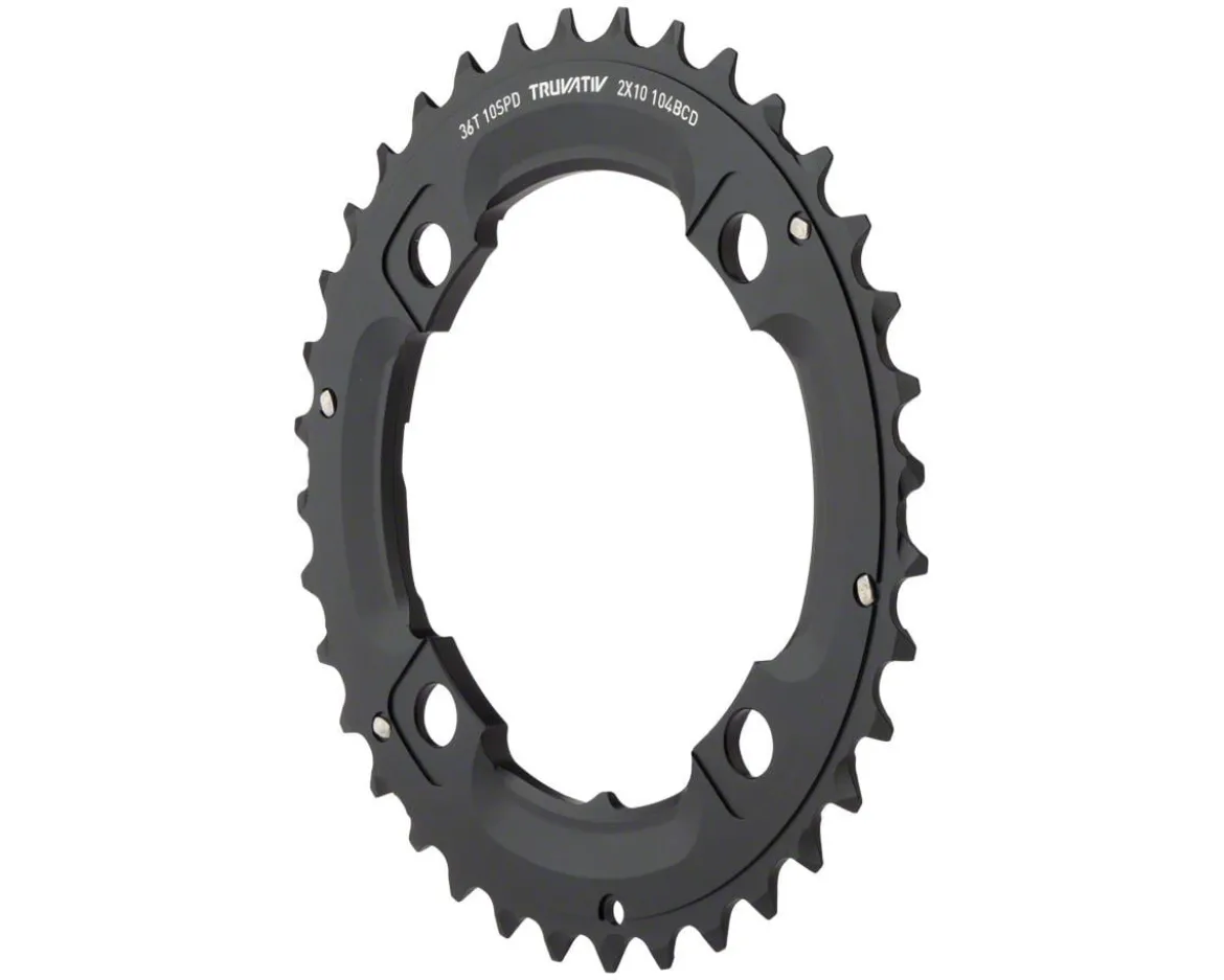 SRAM Truvativ X0/X9 Chainrings (Black) (2 x 10 Speed) (Outer) (No Pin) (36T) (104mm BCD)