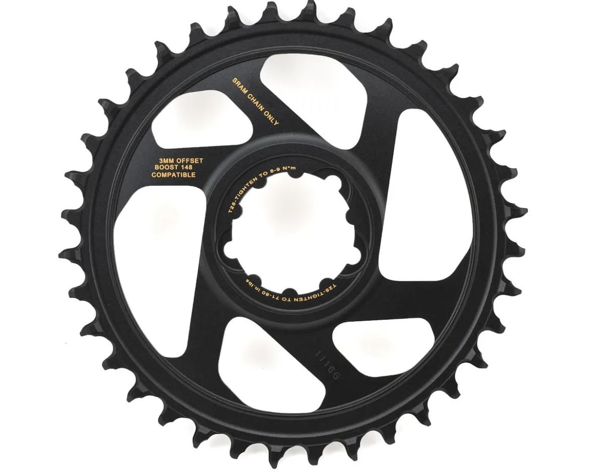 SRAM X-Sync 2 Eagle Direct Mount Chainring (Black/Gold) (1 x 10/11/12 Speed) (Single) (3mm Offset/Boost) (36T)