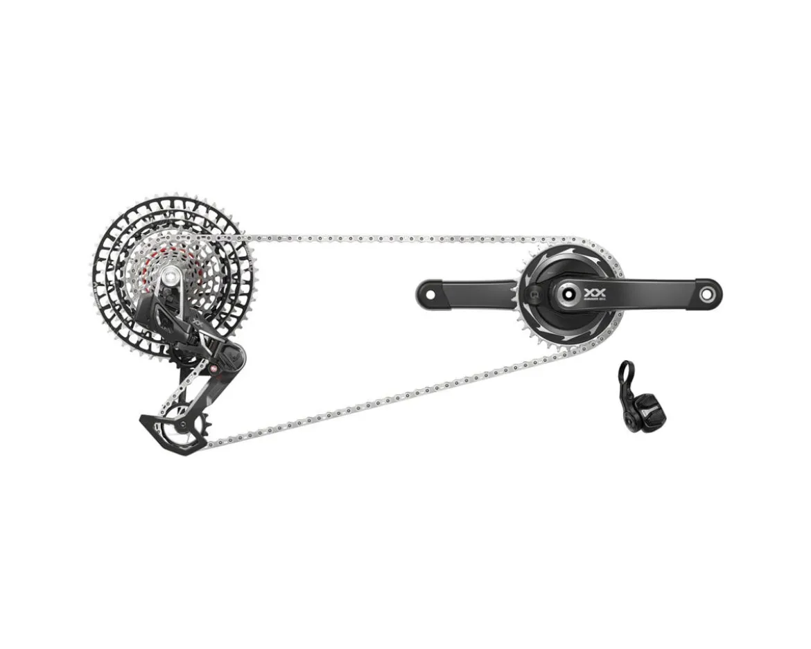 SRAM XX SL Eagle Transmission AXS Power Meter Groupset (Black/Silver) (T-Type) (175mm) (34T) (1 x 12 Speed) (DUB) (55mm Chainline) (UDH)