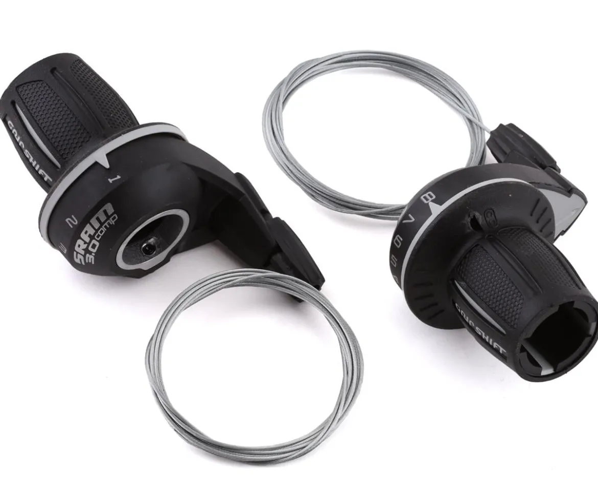 SRAM 3.0 Comp Grip Shifters (Black) (Pair) (3 x 8 Speed) (For SRAM Derailleurs)