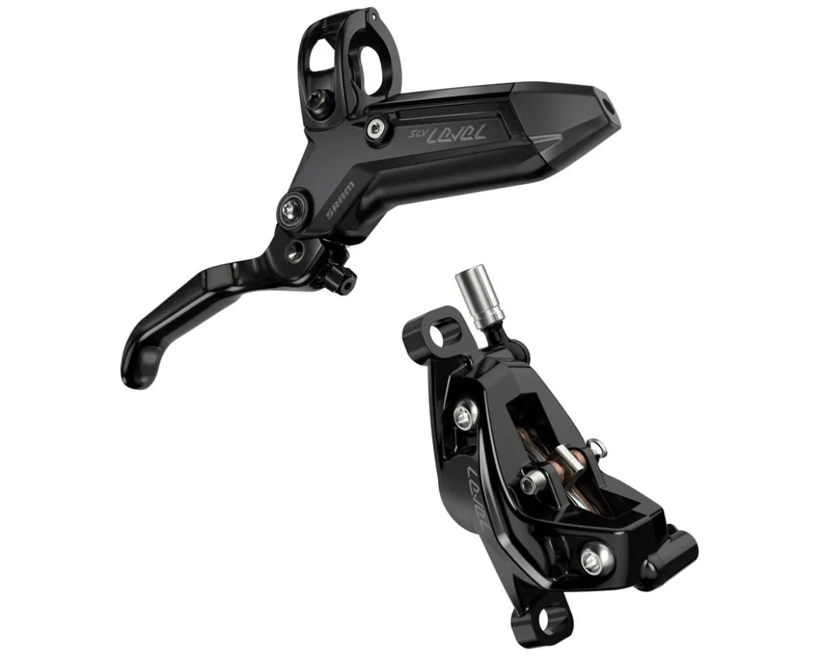 SRAM Level Silver Stealth 4-Piston Hydraulic Disc Brake (Black) (Post Mount) (Left) (Caliper Included)