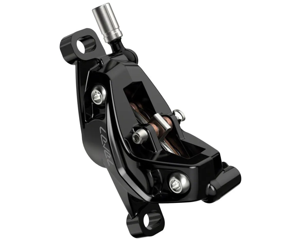 SRAM Level Silver Stealth 4-Piston Hydraulic Disc Brake (Black) (Post Mount) (Left) (Caliper Included)