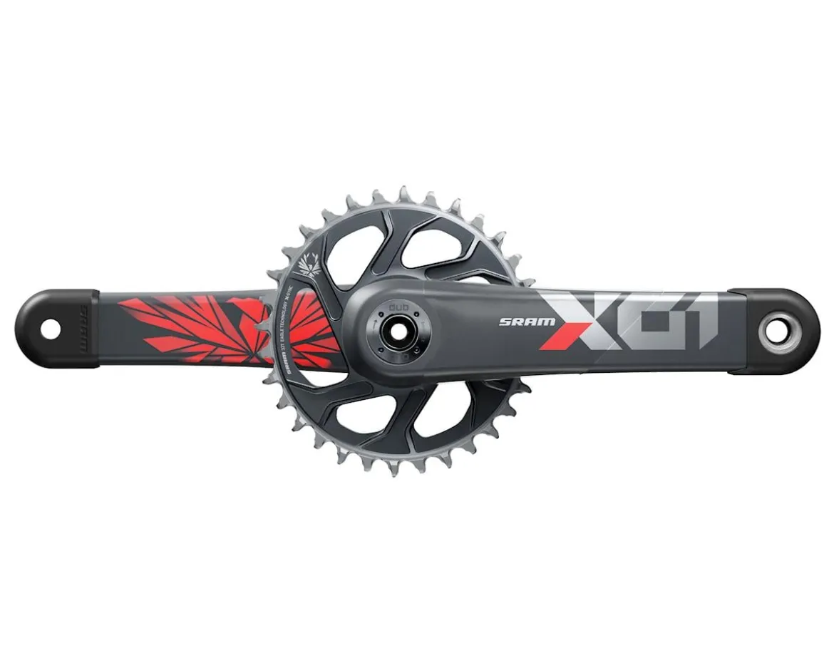 SRAM X01 Eagle 12-Speed DUB Crankset (Lunar/Red) (170mm) (32T)