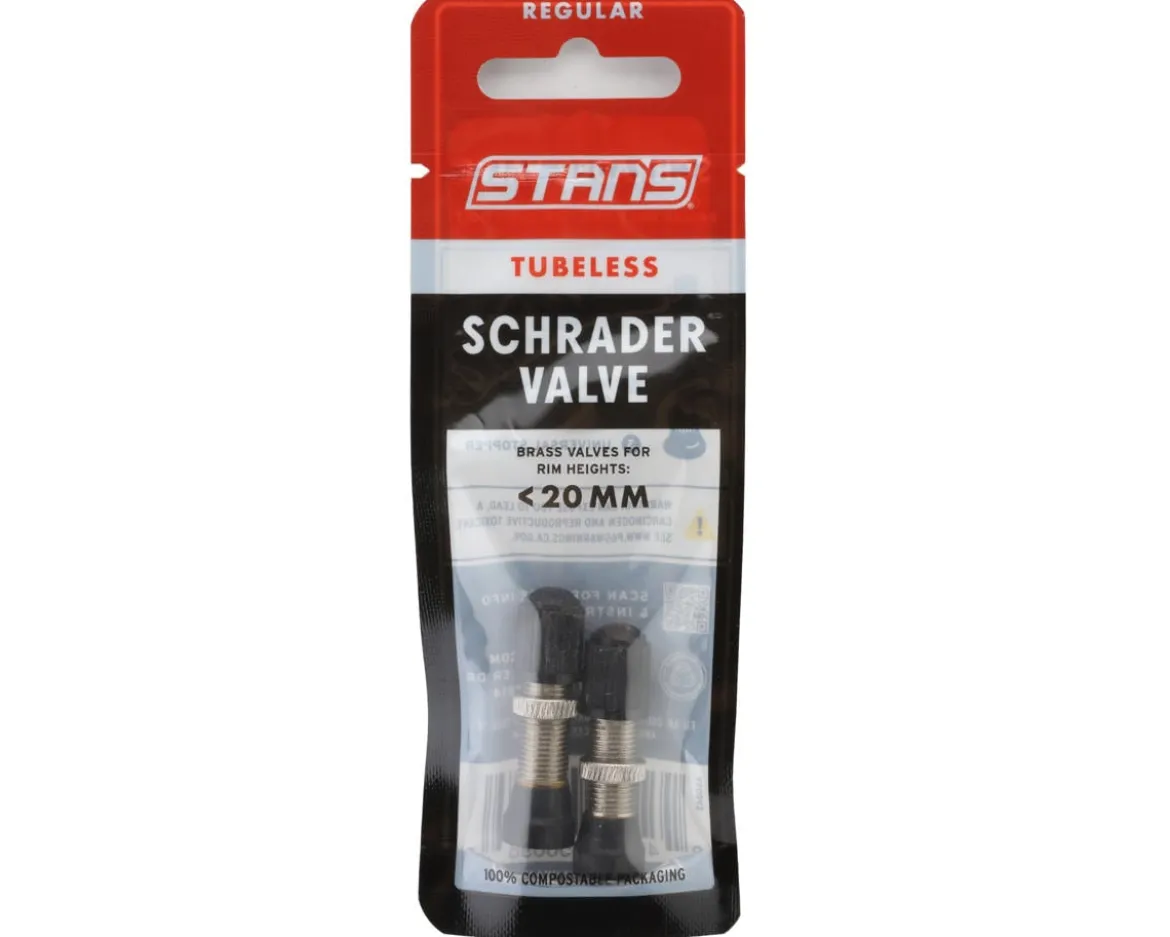 Stan's Tubeless Schrader Valve Stem (Silver) (Pair) (32mm)