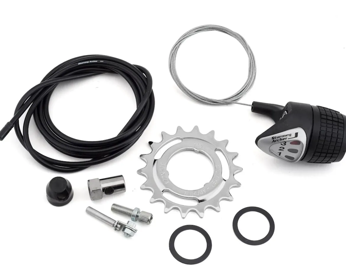 Sturmey Archer SX-RK3 Rear Disc Hub (Silver) (Internal 3 Speed) (6-Bolt) (13/32" x 170mm) (36H) (Includes Twist Shifter)