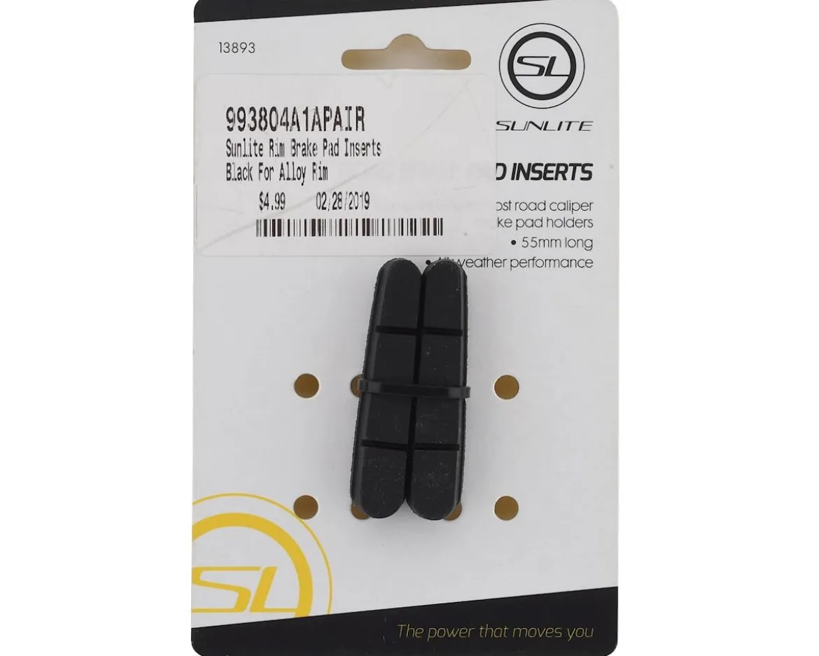 Sunlite Road Brake Pad Inserts (Black) (1 Pair) (For Shimano/SRAM)