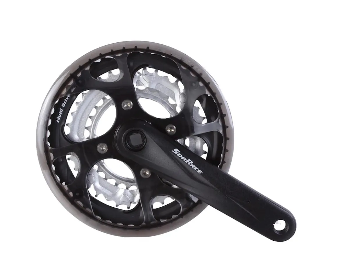 Sunrace FCM300 Crankset (Black) (3 x 7/8 Speed) (175mm) (48/38/28T)