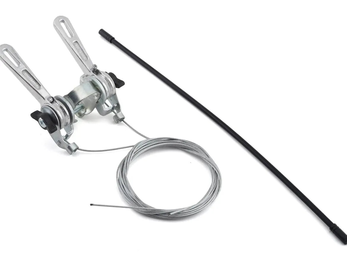Sunrace SLR03 Downtube Friction Shifters (Silver) (Pair) (2/3 x 6/7/8 Speed) (28.6mm Clamp)