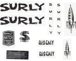 Surly Big Easy Frame Decal Set (Black w/ Rocket)