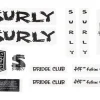 Surly Bridge Club Frame Decal Set (Black w/ Mushrooms)