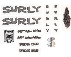 Surly Bridge Club Frame Decal Set (Dark Metallic Grey)