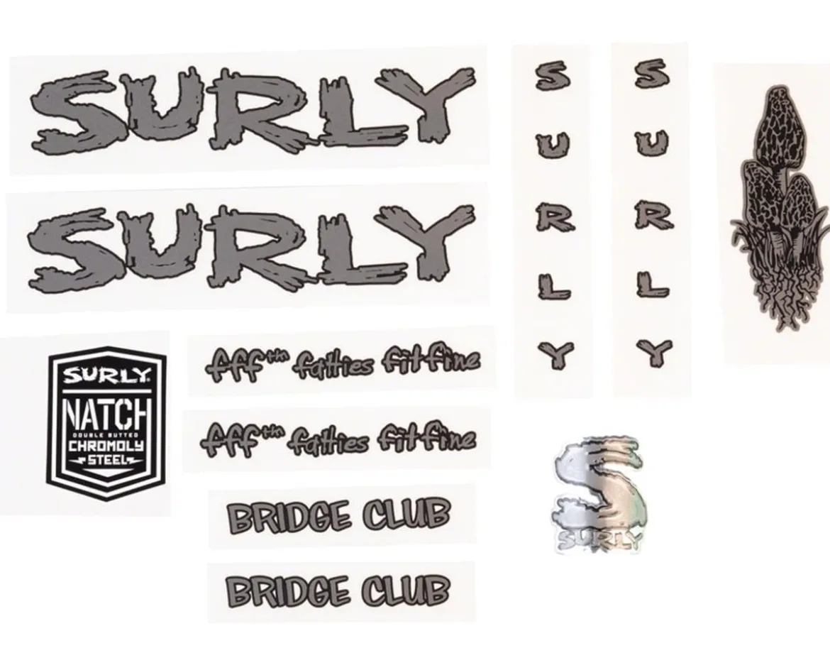 Surly Bridge Club Frame Decal Set (Dark Metallic Grey)