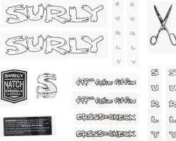 Surly Cross Check Frame Decal Set (White) (w/Scissors)