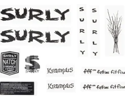 Surly Krampus Frame Decal Set (Black w/Sticks)