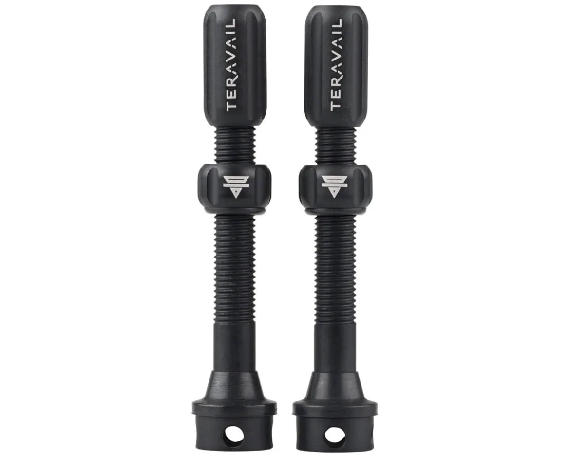 Teravail Alloy Tubeless Valves (Matte Black) (Pair) (48mm)