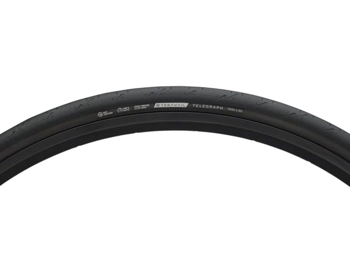 Teravail Telegraph Tubeless Road Tire (Black) (700c) (28mm) (Durable)