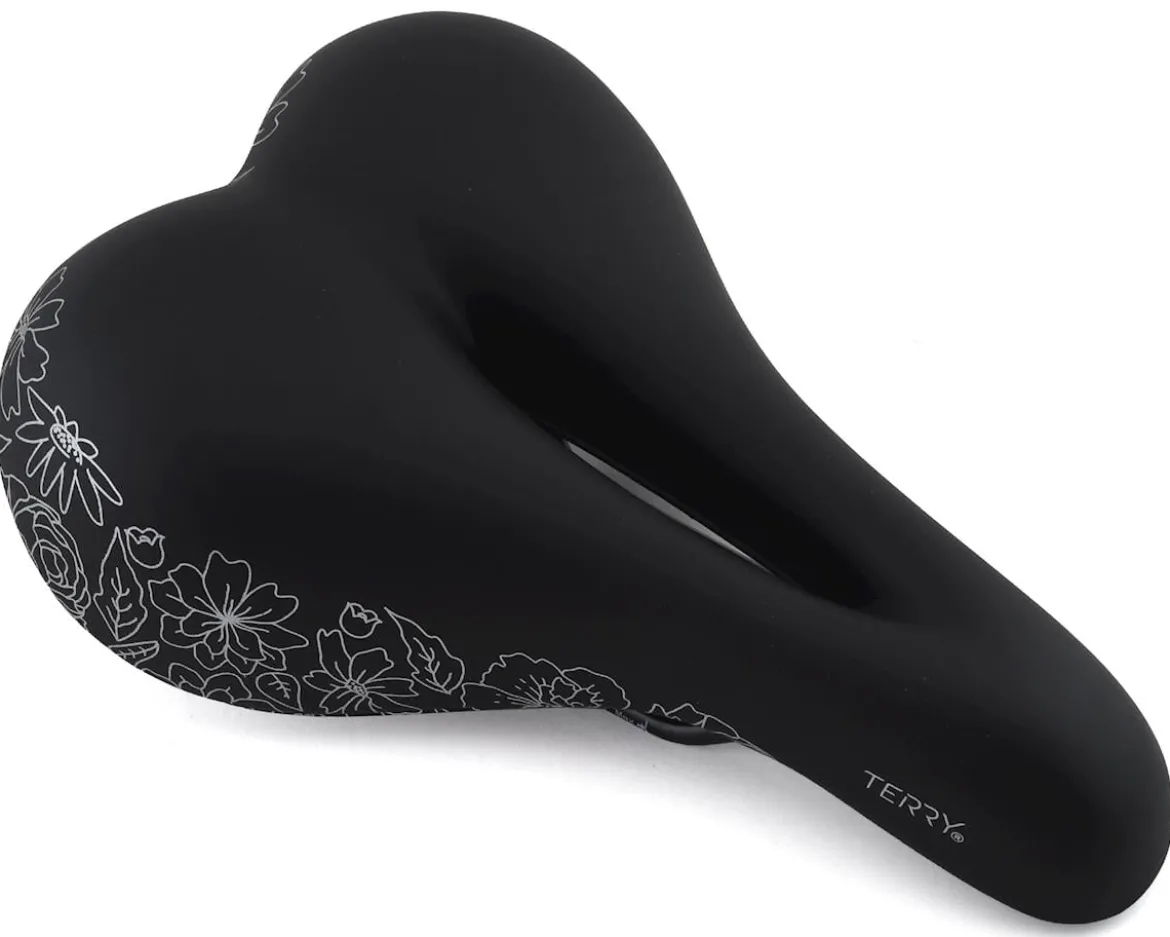 Terry Women's Cite X Gel Saddle (Black/Flower) (Steel Rails) (175mm)