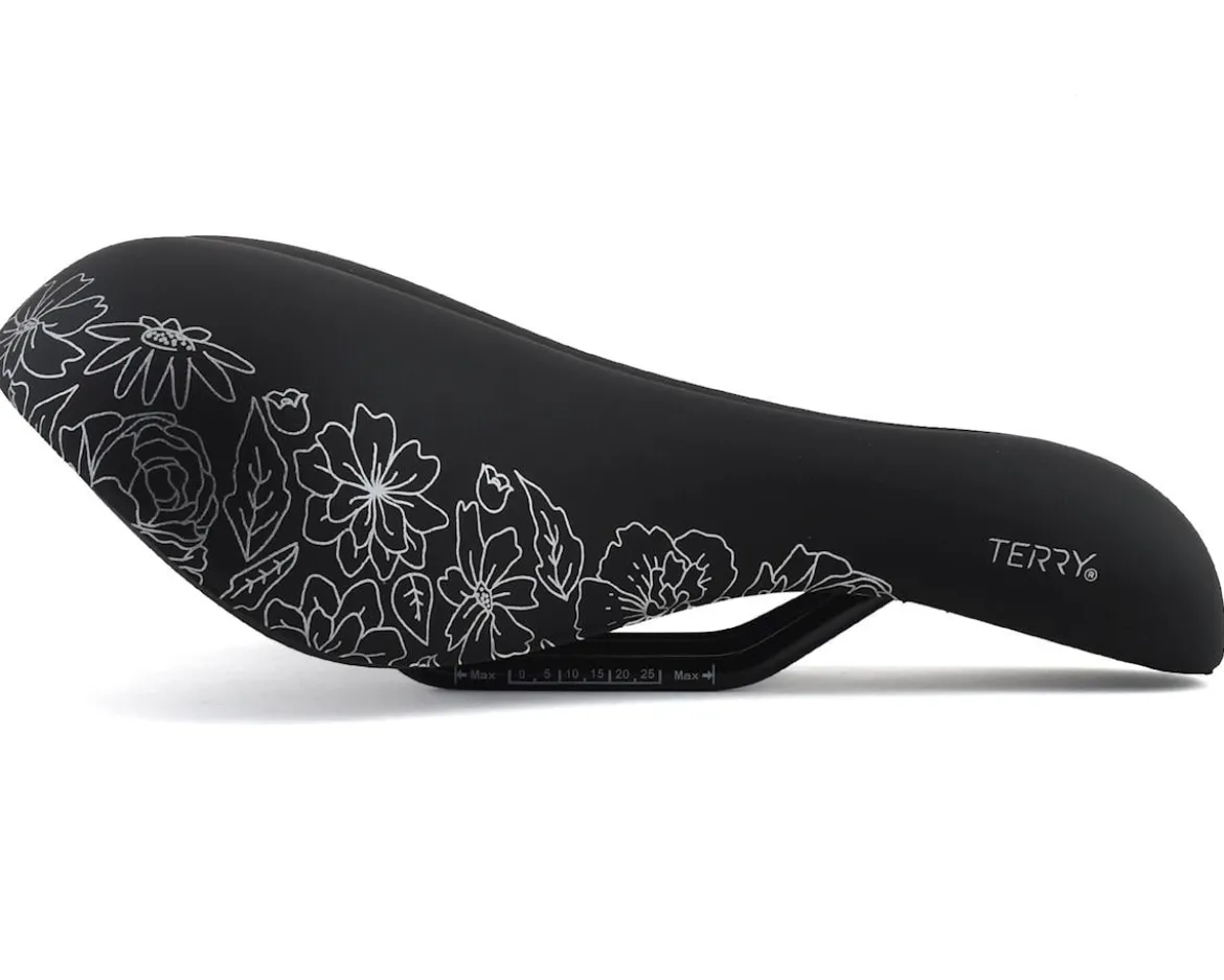 Terry Women's Cite X Gel Saddle (Black/Flower) (Steel Rails) (175mm)