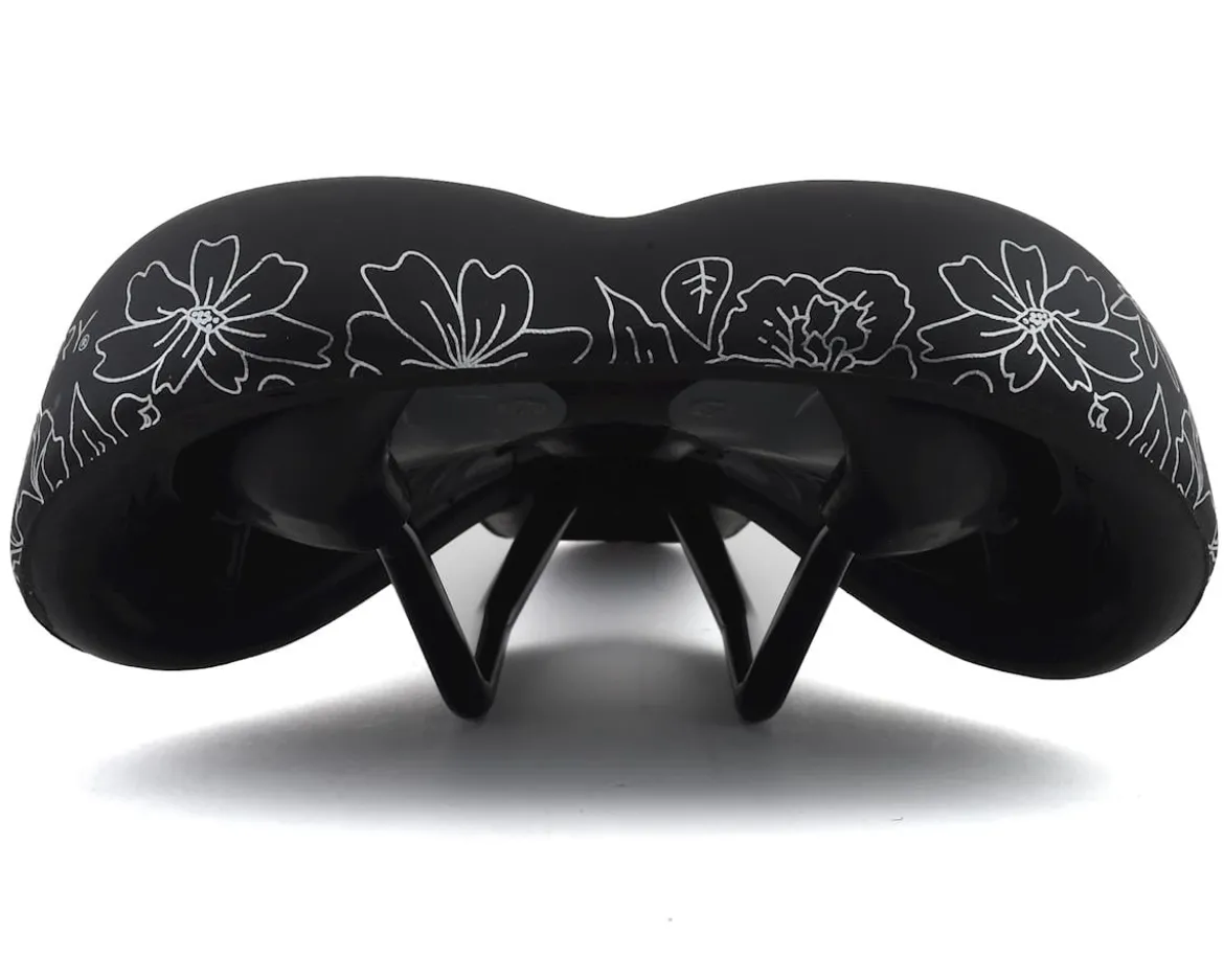 Terry Women's Cite X Gel Saddle (Black/Flower) (Steel Rails) (175mm)