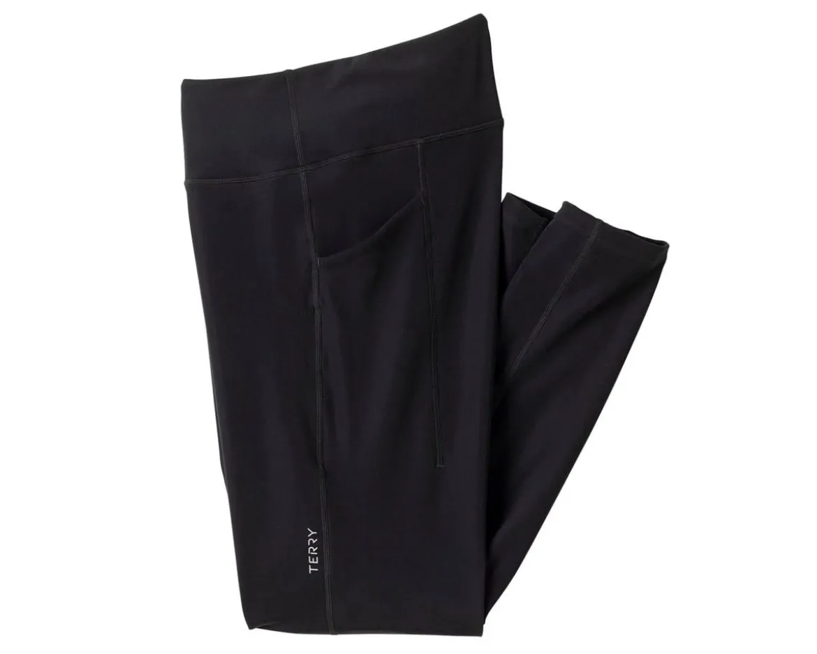 Terry Pad-less Hi-Rise Tights (Black) (S) (No Chamois)
