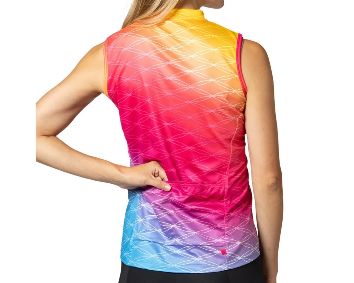 Terry Women's Breakaway Full Zip Sleeveless Jersey (Rainbow Pop) (S)
