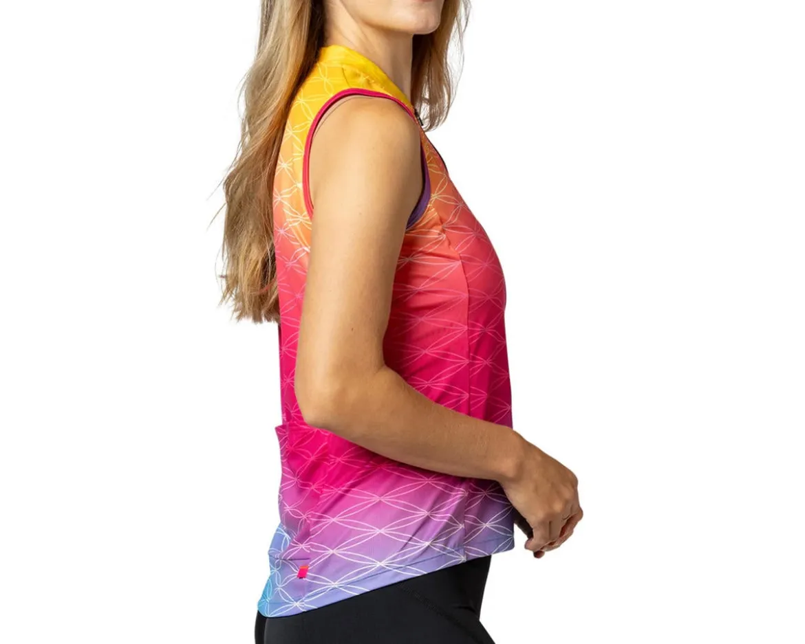 Terry Women's Breakaway Full Zip Sleeveless Jersey (Rainbow Pop) (S)