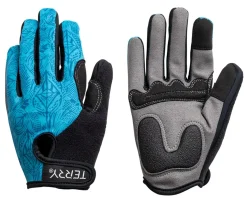 Terry Women's Full Finger T-Gloves (Pedal Through Aqua) (L)