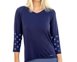 Terry Women's Merino 3/4 Sleeve Top (Navy) (S)