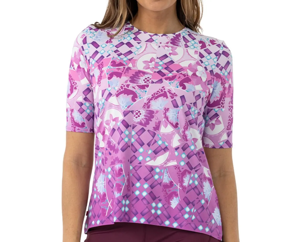 Terry Women's Soleil Flow Short Sleeve Top (Lavender Mosaic) (S)