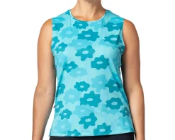 Terry Women's Soleil Split Tank Sleeveless Jersey (Blue Daisy) (S)