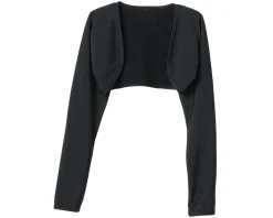 Terry Women's Thermal Bolero Long Sleeve Top (Black) (S/M)