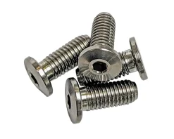 Terske Ultra-Low Head Titanium Bottle Cage Bolts (Natural Ti) (12 Pack)