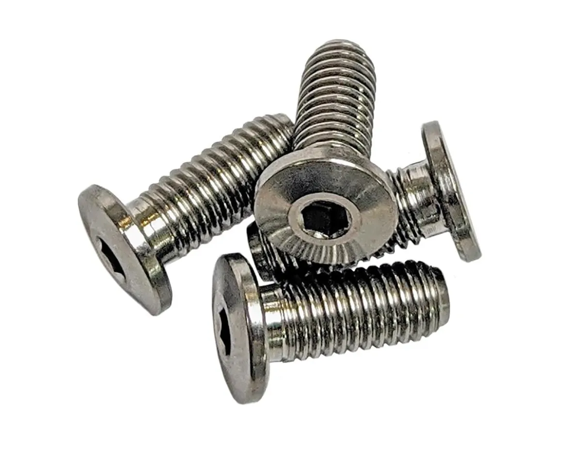Terske Ultra-Low Head Titanium Bottle Cage Bolts (Natural Ti) (12 Pack)