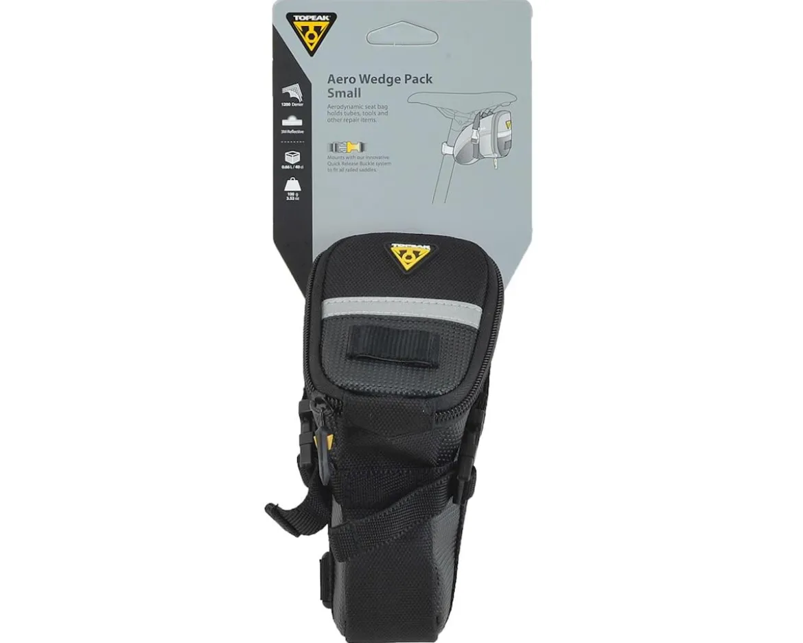 Topeak Aero Wedge Saddle Bags (Black) (w/Strap) (S)