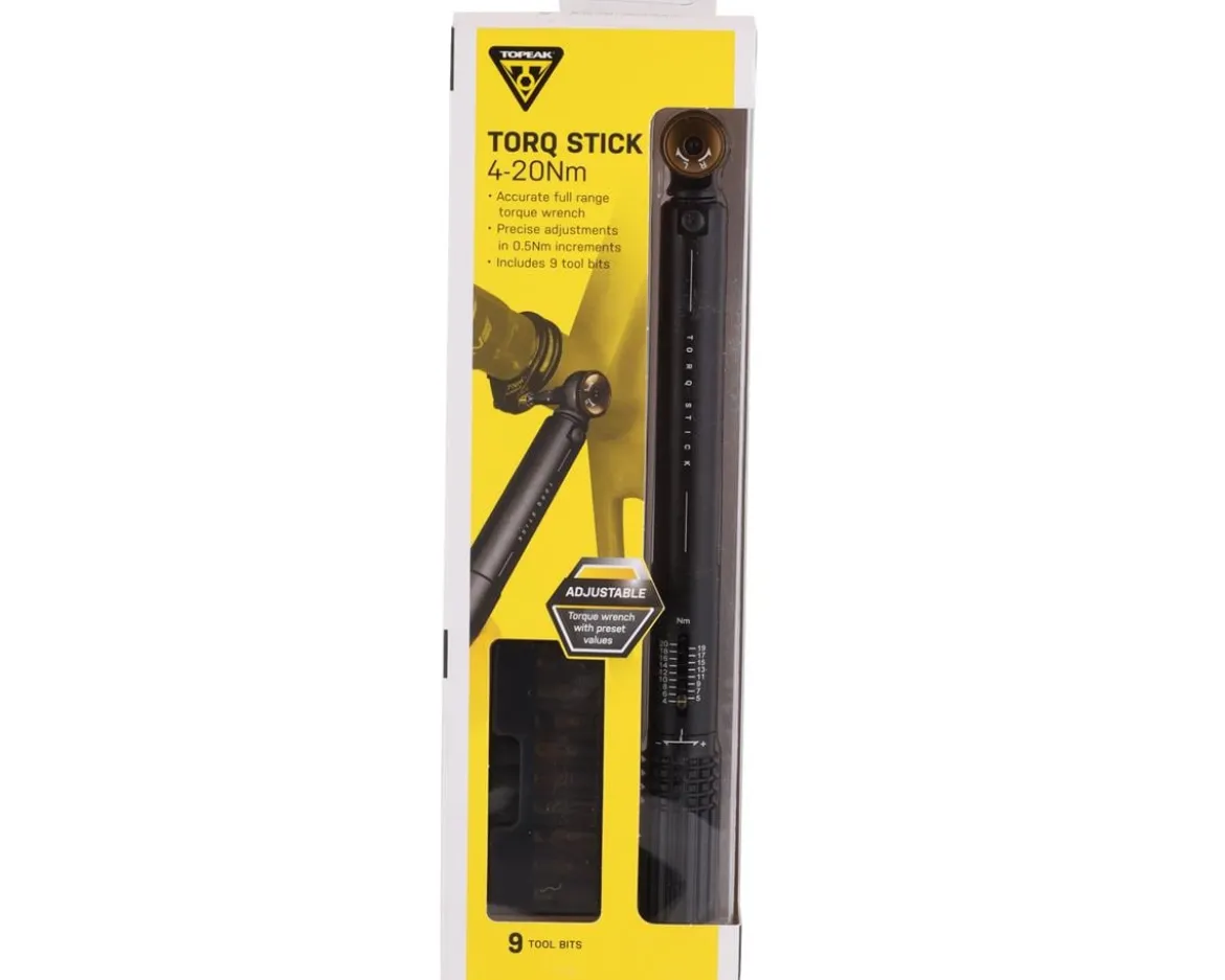 Topeak Torq Stick Adjustable Torque Wrench (Black) (4-20Nm) (w/Bits)