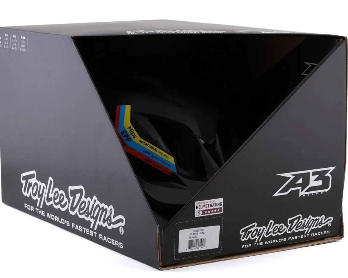 Troy Lee Designs A3 MIPS Helmet (Uno Black) (XS/S)