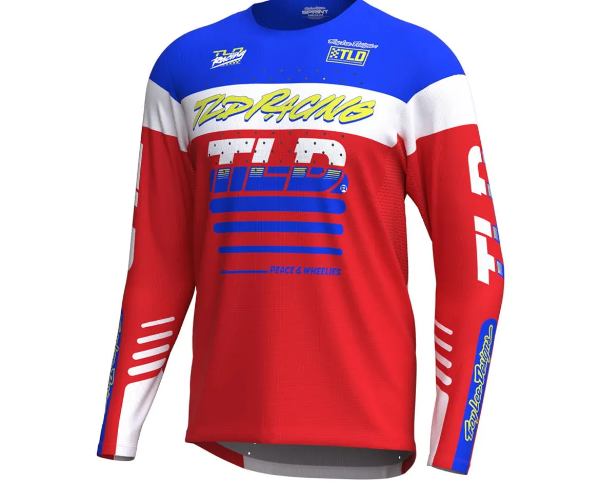 Troy Lee Designs Sprint Long Sleeve Jersey (Fifty-50 Fiery Red) (M)