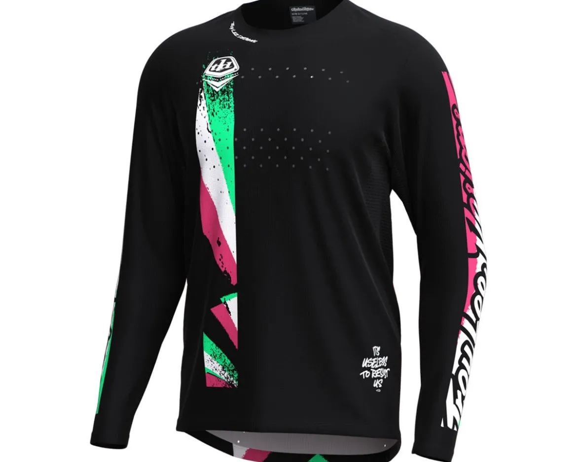 Troy Lee Designs Sprint Long Sleeve Jersey (Full Pull Black) (S)