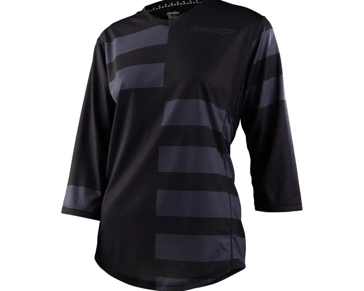 Troy Lee Designs Women's Mischief 3/4 Sleeve Jersey (Split Stripe Black) (L)