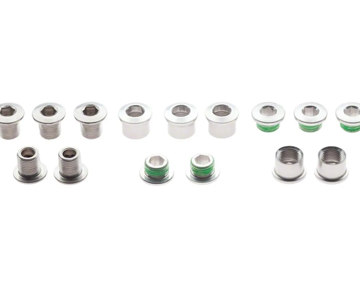 TRUVATIV Aluminum Chainring Bolt Set for Double Plus Inner (Silver) (10)