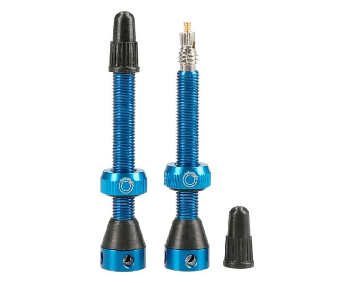 Tubolight Tubeless Valves (Blue) (Presta) (Insert Compatible) (50mm)