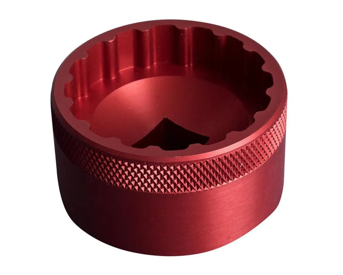 Unior 1671 16-Notch Aluminum Bottom Bracket Socket Tool (Red) (16 Notches) (1/2" Drive)