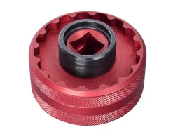 Unior 1671 T47 Aluminum Bottom Bracket Socket Tool (Red) (12 & 16 Notches) (1/2" Drive)