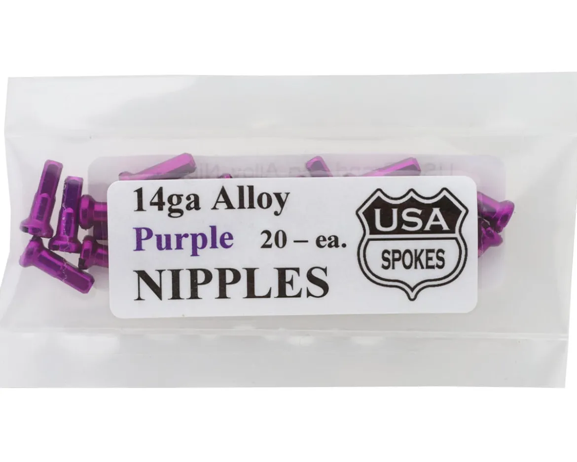 USA Brand 14g Alloy Nipples (Purple) (Bag of 20)